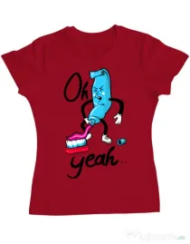 Tricou ADLER dama Oh yeah Rosu