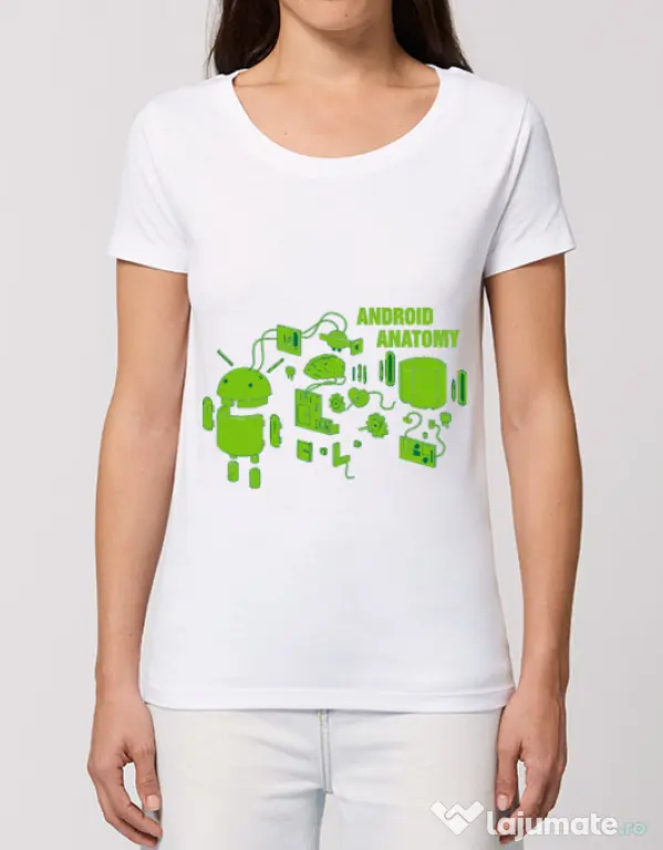 Tricou STANLEY STELLA dama Android anatomy Alb