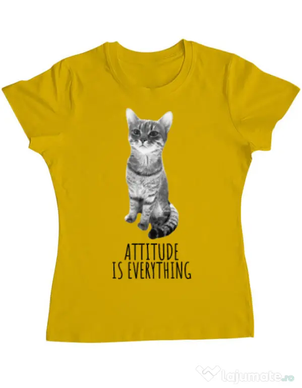 Tricou ADLER dama Attitude is everything Galben