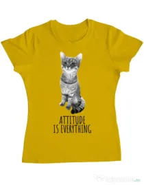Tricou ADLER dama Attitude is everything Galben