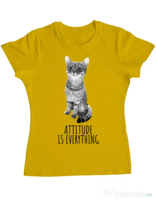 Tricou ADLER dama Attitude is everything Galben
