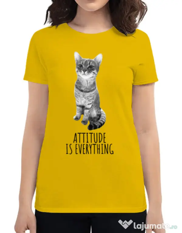 Tricou ADLER dama Attitude is everything Galben