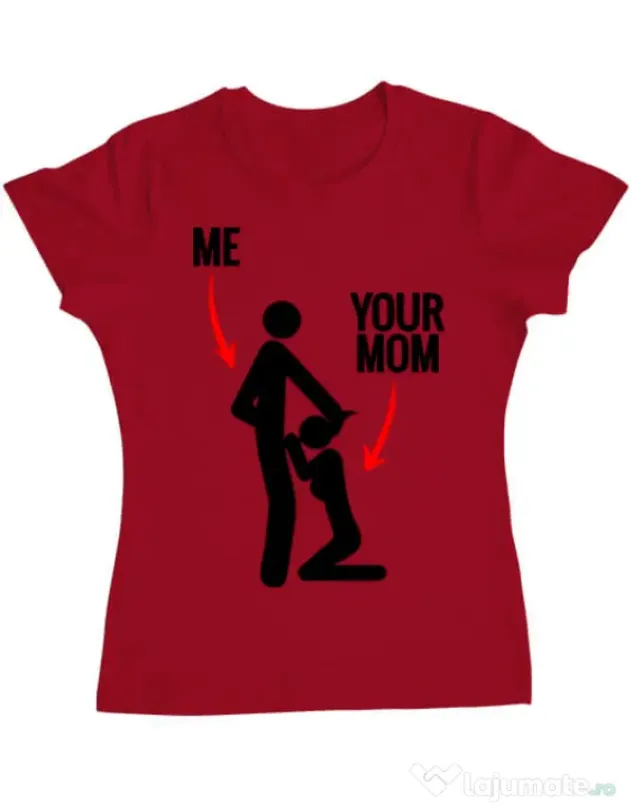 Tricou ADLER dama Me your mom Rosu