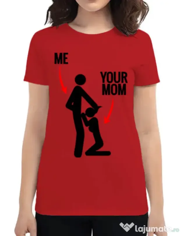 Tricou ADLER dama Me your mom Rosu