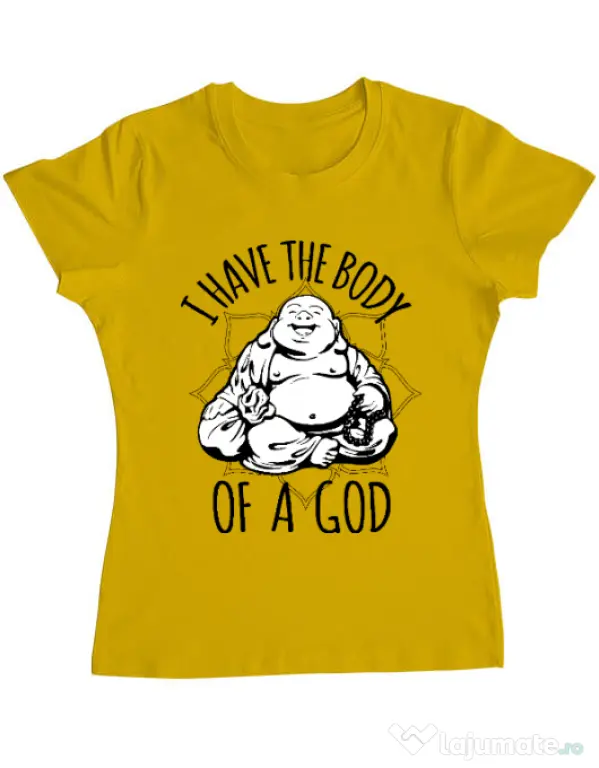 Tricou ADLER dama Body of a god Galben