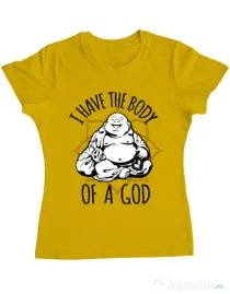 Tricou ADLER dama Body of a god Galben