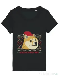 Tricou STANLEY STELLA dama Doge christmas Negru