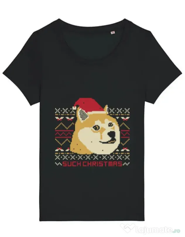 Tricou STANLEY STELLA dama Doge christmas Negru