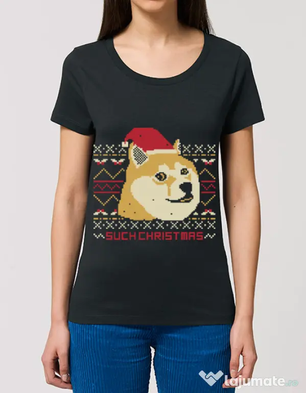 Tricou STANLEY STELLA dama Doge christmas Negru