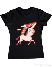 Tricou ADLER dama FUnicorn Negru