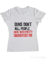 Tricou ADLER dama Guns dont kill Alb