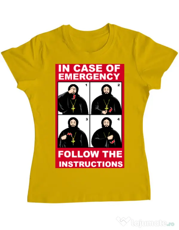 Tricou ADLER dama In case of emergency Galben