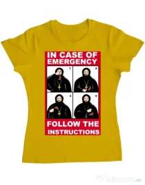 Tricou ADLER dama In case of emergency Galben