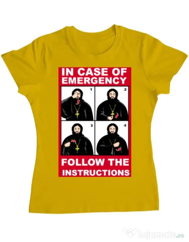 Tricou ADLER dama In case of emergency Galben