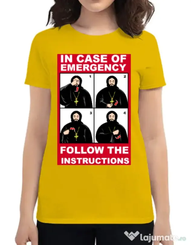 Tricou ADLER dama In case of emergency Galben