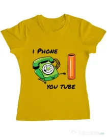 Tricou ADLER dama Iphone youtube Galben