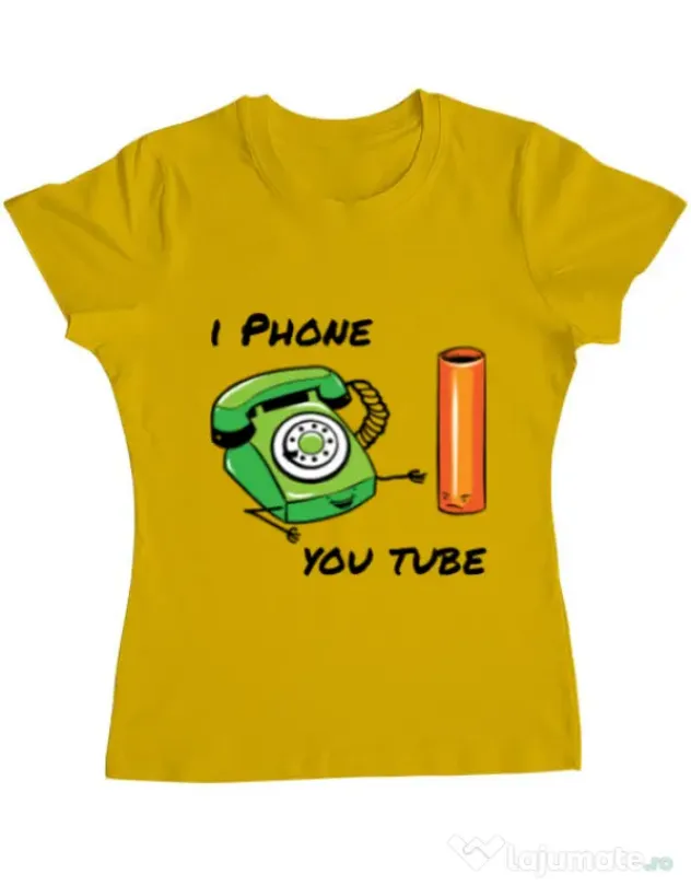 Tricou ADLER dama Iphone youtube Galben