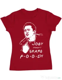 Tricou ADLER dama Joey doesnt share food Rosu