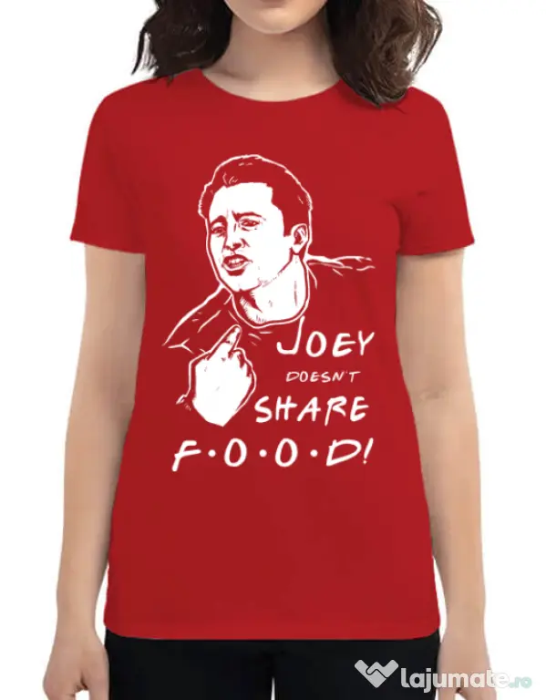 Tricou ADLER dama Joey doesnt share food Rosu