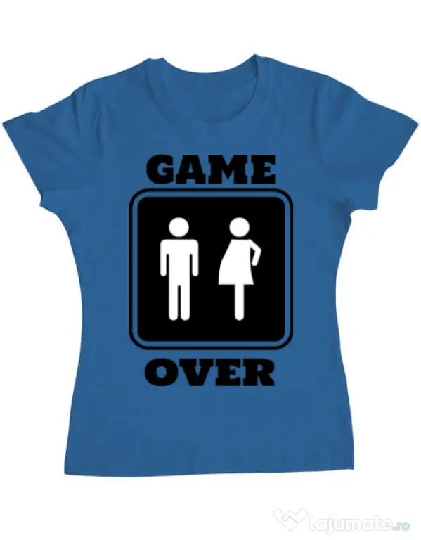 Tricou ADLER dama Game over pregnant Albastru azuriu