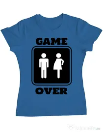 Tricou ADLER dama Game over pregnant Albastru azuriu