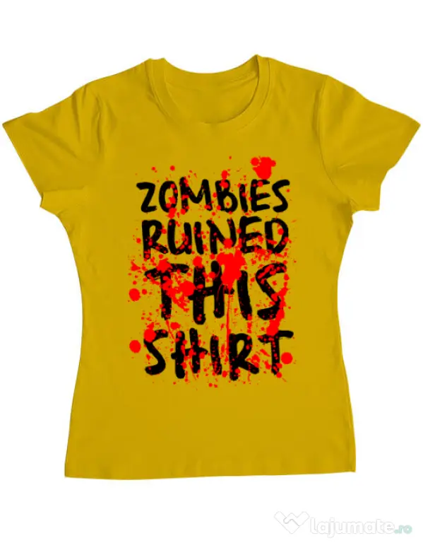 Tricou ADLER dama Zombies Galben