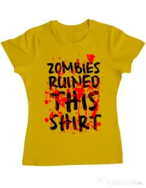 Tricou ADLER dama Zombies Galben