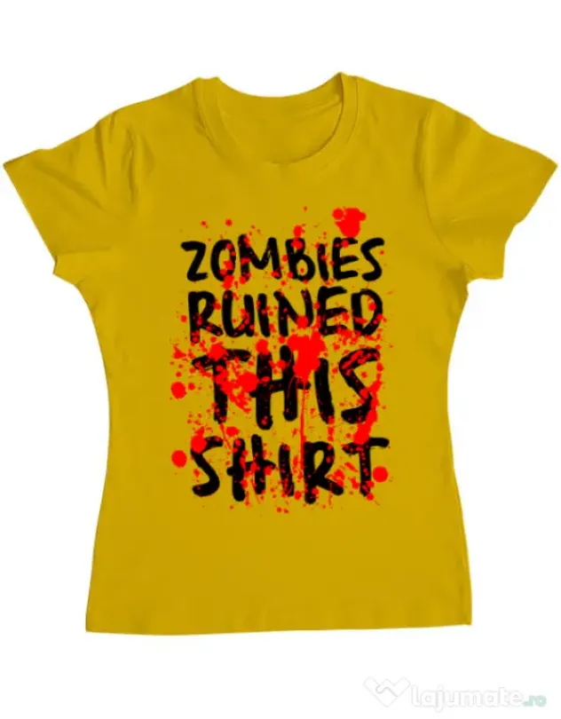 Tricou ADLER dama Zombies Galben