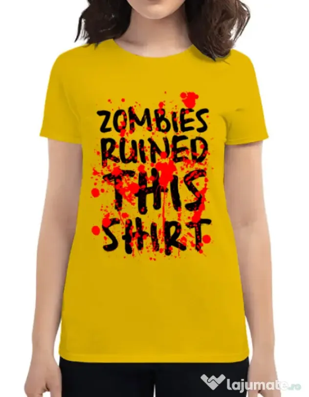 Tricou ADLER dama Zombies Galben
