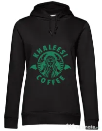 Hoodie dama cu gluga Khaleesi coffee Negru
