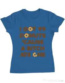 Tricou ADLER dama 99 Donuts Albastru azuriu