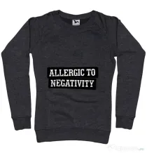 Bluza ADLER dama Allergic to negativity Negru melanj