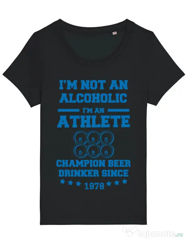 Tricou STANLEY STELLA dama Beer champion Negru