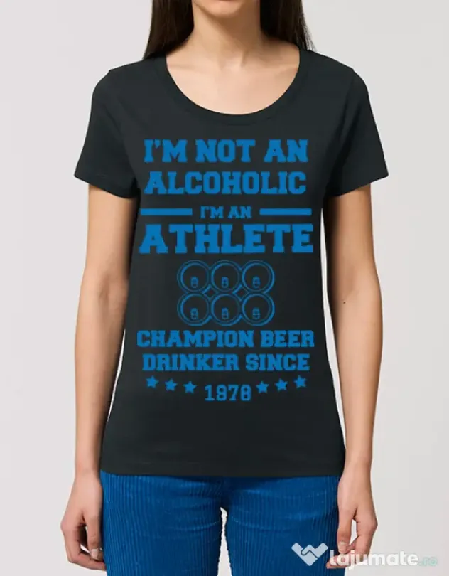Tricou STANLEY STELLA dama Beer champion Negru