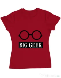 Tricou ADLER dama Big geek Rosu