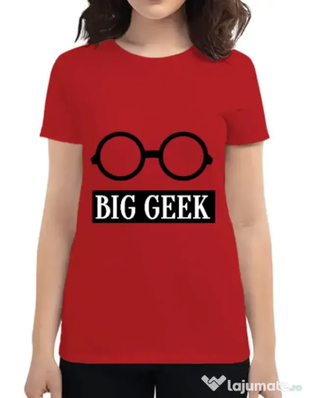 Tricou ADLER dama Big geek Rosu