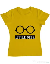 Tricou ADLER dama Little geek Galben
