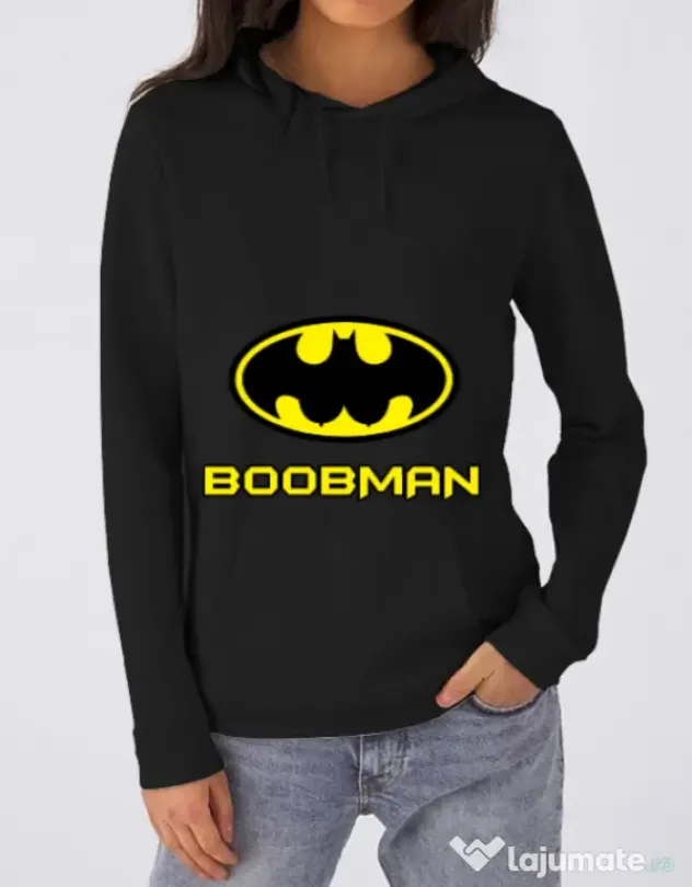 Hoodie dama cu gluga Boobman Negru