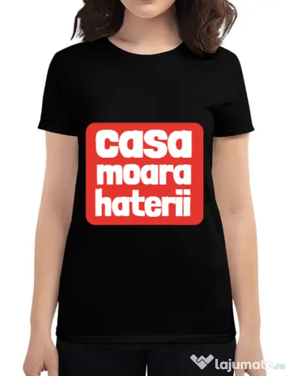 Tricou ADLER dama Casa moara haterii Negru