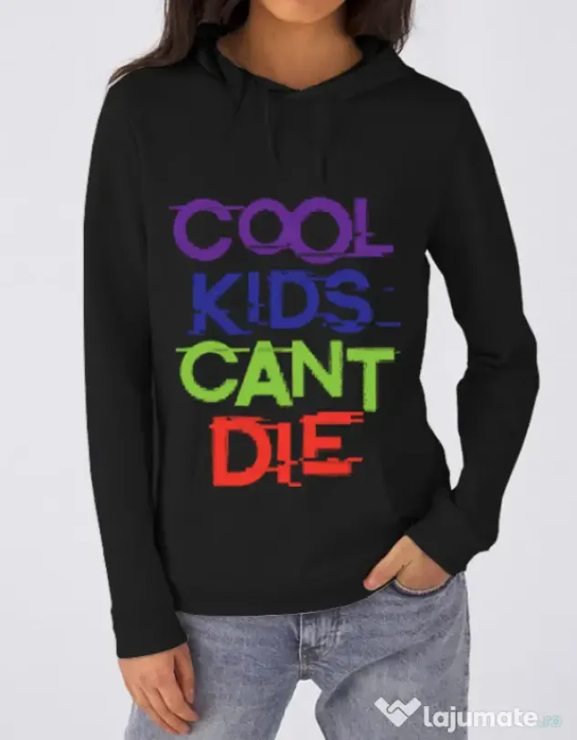 Hoodie dama cu gluga Cool kids Negru