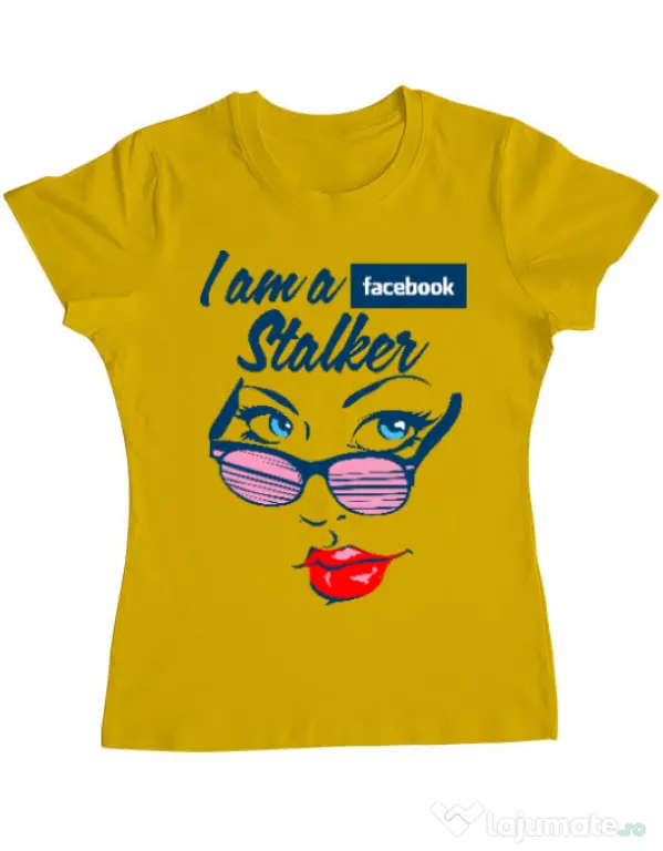 Tricou ADLER dama Facebook stalker Galben