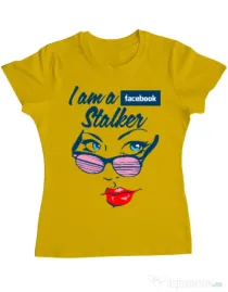 Tricou ADLER dama Facebook stalker Galben