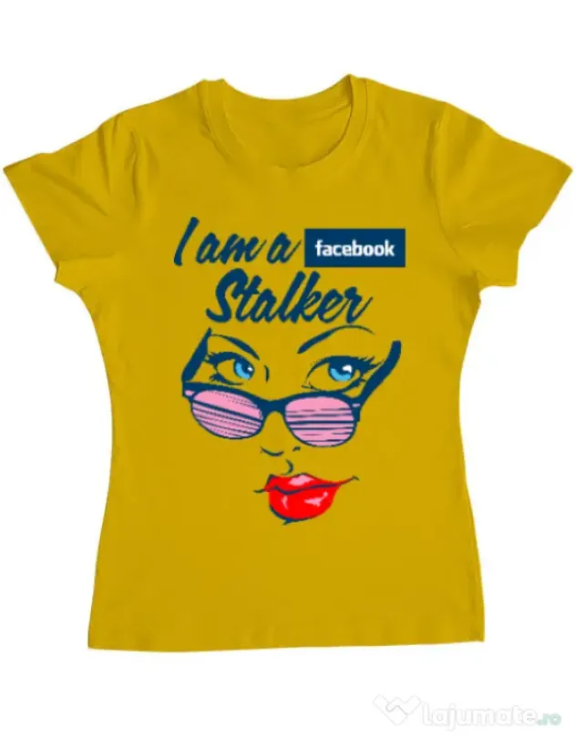 Tricou ADLER dama Facebook stalker Galben