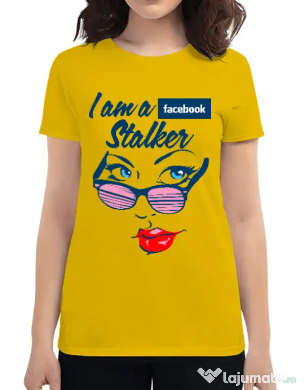 Tricou ADLER dama Facebook stalker Galben