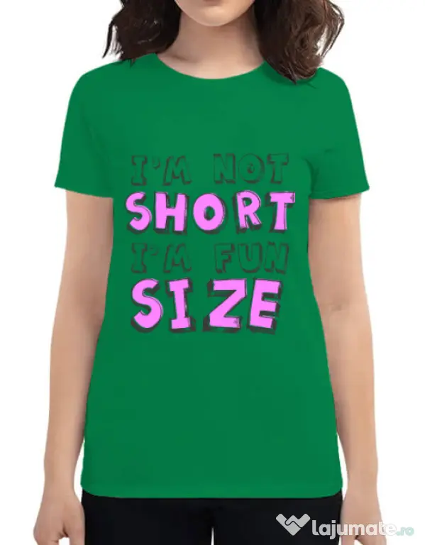 Tricou ADLER dama I'm not short Verde mediu