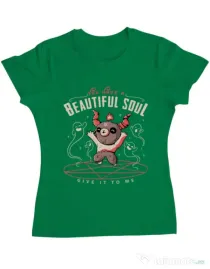 Tricou ADLER dama Beautiful soul Verde mediu