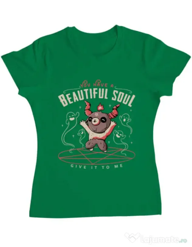Tricou ADLER dama Beautiful soul Verde mediu