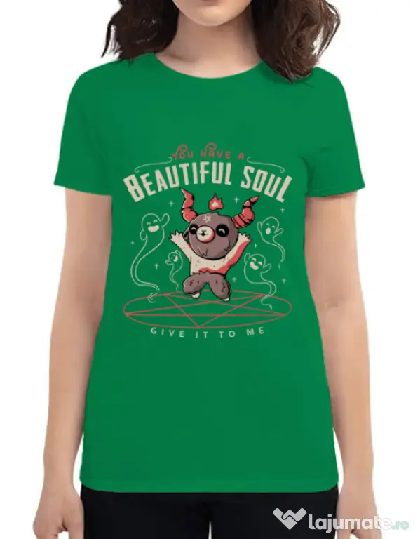 Tricou ADLER dama Beautiful soul Verde mediu