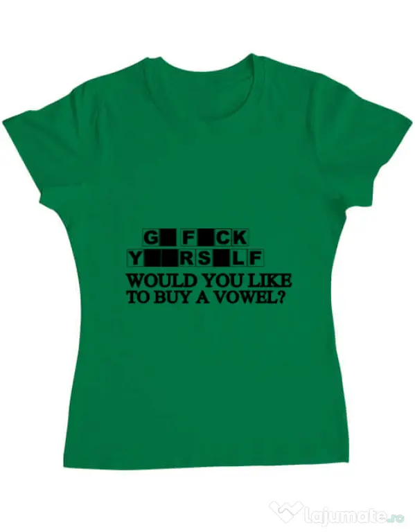 Tricou ADLER dama Go fuck yourself Verde mediu