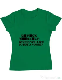 Tricou ADLER dama Go fuck yourself Verde mediu